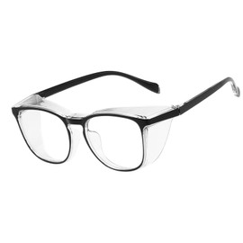 Safety Glasses for Men Women Nurses Anti Fog Stylish Fashion Comfortable Safety Goggles with Side Shields Eye Protection for Adult Black