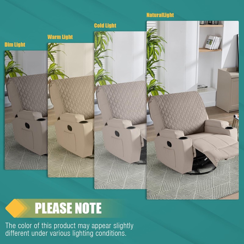 Ruaozz 100% Waterproof Recliner Chair Covers, Upgraded Non Slip Recliner