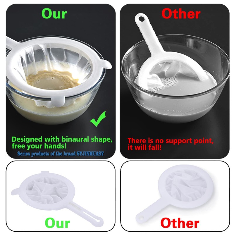 Kitchen Ultra-Fine Nylon Mesh Strainer Food Yogurt Mesh Sieve Plastic