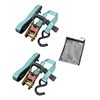 1''x15' 2 PK Heavy Duty Tie Down Straps Reflective Storage
