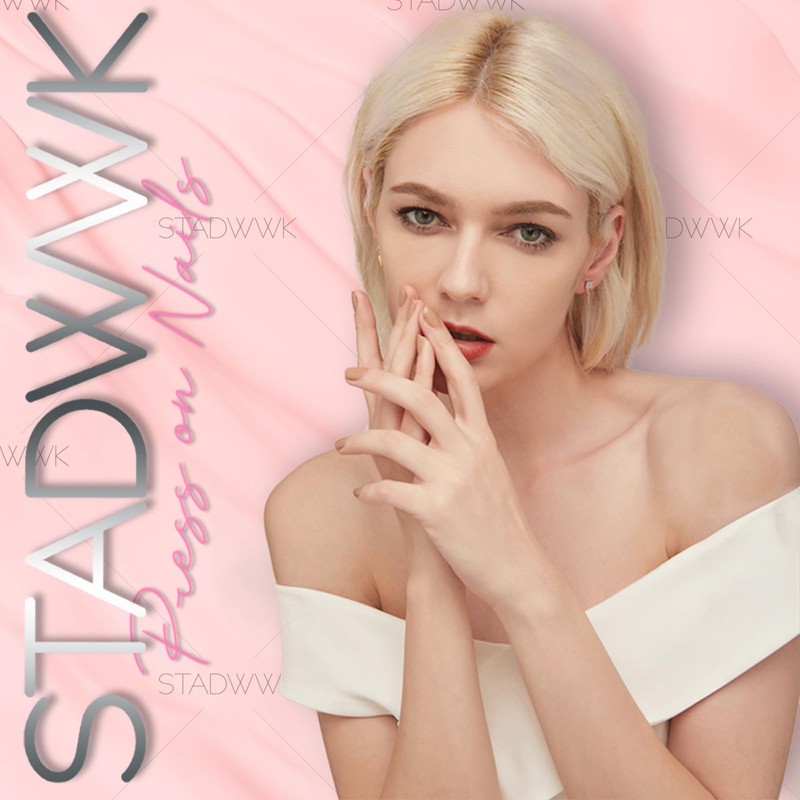 Spring Press on Nails Coffin Medium Fake Nails with Floral