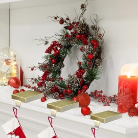 Tcevily 5 Pack Christmas Stocking Holder Bases - Mantel Stocking Hangers Hanging Hooks for Fireplace Stand Hanger Holder Weighted Hangers for Xmas Holiday Decoration (Bronze, 5), Black