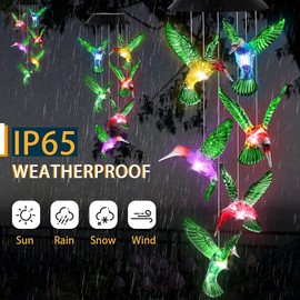 Wodoso Luces Solares de Campanilla de Viento，Regalos de jardinería Luces de Colores para el jardín, Parque, Patio, terraza, casa de Campo y Las Decoraciones de Navidad, los Regalos de la mamá