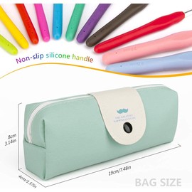 Homearda Crochet Hook Set -11 PCS Colorful Ergonomic Soft Rubber Comfort Grip - Crochet Kits for Beginners and Adults-Crochet Hooks and Accessories with Portable Bag