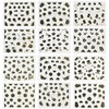 ALLYDREW 12 Sheets Black Flower with Gold Trim Nail Stickers