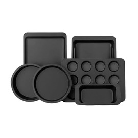 Bluelander Moldes para Hornear 6 Piezas, Juego de Charola para Hornear, Bandejas para Hornear, Utensilios de Cocina, Antiadherente de Acero al Carbono, Juego de Utensilios de Cocina