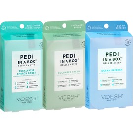 Pedi - Trío fresco de 4 pasos - Paquete de tres unidades, actualización del océano, impulso de energía de eucalipto y pepino fresco