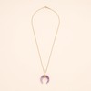 COAI Crescent Moon Crystal Amethyst Necklace for Women