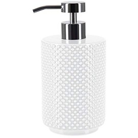 Spirella Mero White Bathroom Accessory Soap Dispenser Ceramic, White, 16 x 8 cm