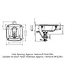 T Handle Door Latch 4x6mm Hole Spacing Zinc Alloy Folding