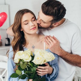 Iefil Necklaces for Womens Jewelry, 925 Sterling Silver Birthstone Heart Necklace Birthday Day Gifts for Women Topal Necklace April Birthstone Jewelry Gifts for Women