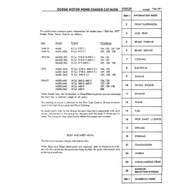 1969 - 1977 Dodge Motor Home Chassis Parts Catalog