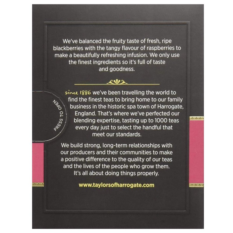 Taylors of Harrogate Blackberry & Raspberry Herbal Tea, 20 Count