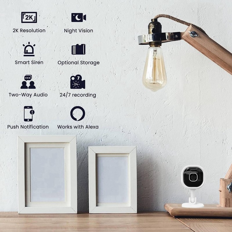 Byttlerom WiFi Camera 2K, Indoor Home Security Cameras for Baby/Older/Dog/Pet