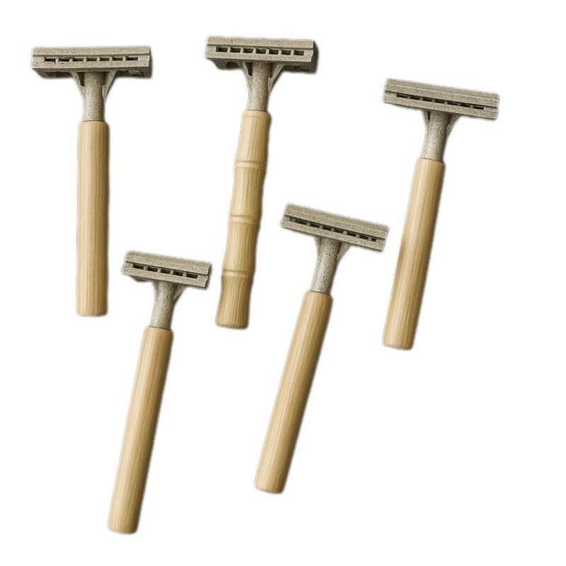 "Bamboo Reusable Razor Set for Men & Women – Includes