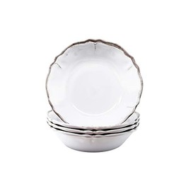 Le Cadeaux Melamine 7.5 Inch Cereal Bowl Set of 4, Rustica Antique White