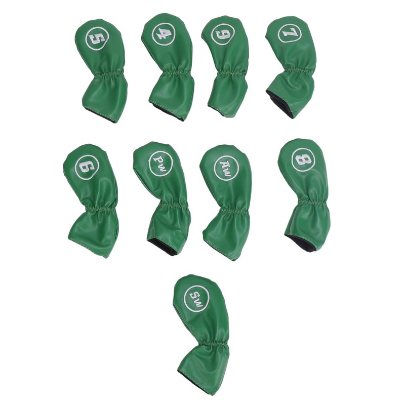 9pcs Golf Club Cover PU Leather Stylish Portable Golf Head