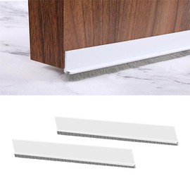 Furforstk draft excluder for doors 2 Pcs door brush strip, door draft excluder, door sealing strip (Energy saving) Door draught stopper also ideal as sound insulation, cold protection (white)