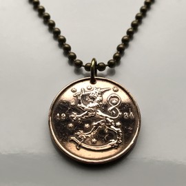 1937 Finland Suomi 10 Pennia coin pendant Finnish lion Helsinki Espoo Finnic Nordic Tampere Vantaa Oulu Turku Lahti Savonlinna Rovaniemi Mikkeli Uusimaa Pirkanmaa Jyvaskyla Porvoo Lappeenranta n003090