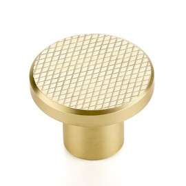 Ravinte Decor 30 Pack Brushed Brass Cabinet Knobs, 1-3/16 Inch (30mm) Round Drawer Pulls, Single Hole Gold Knobs for Kitchen Cabinets, Dressers & Closet Doors, Solid