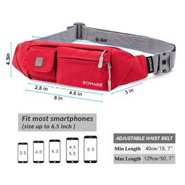 ZOMAKE Crossbody Fanny Pack for Women Men:Small Runners Belt Bag with Adjustable Strap - Fashion Water Resistant Waist Bag, Mini Bum Bag for Running Travel Hiking Carrying All Phones(Wine Red)