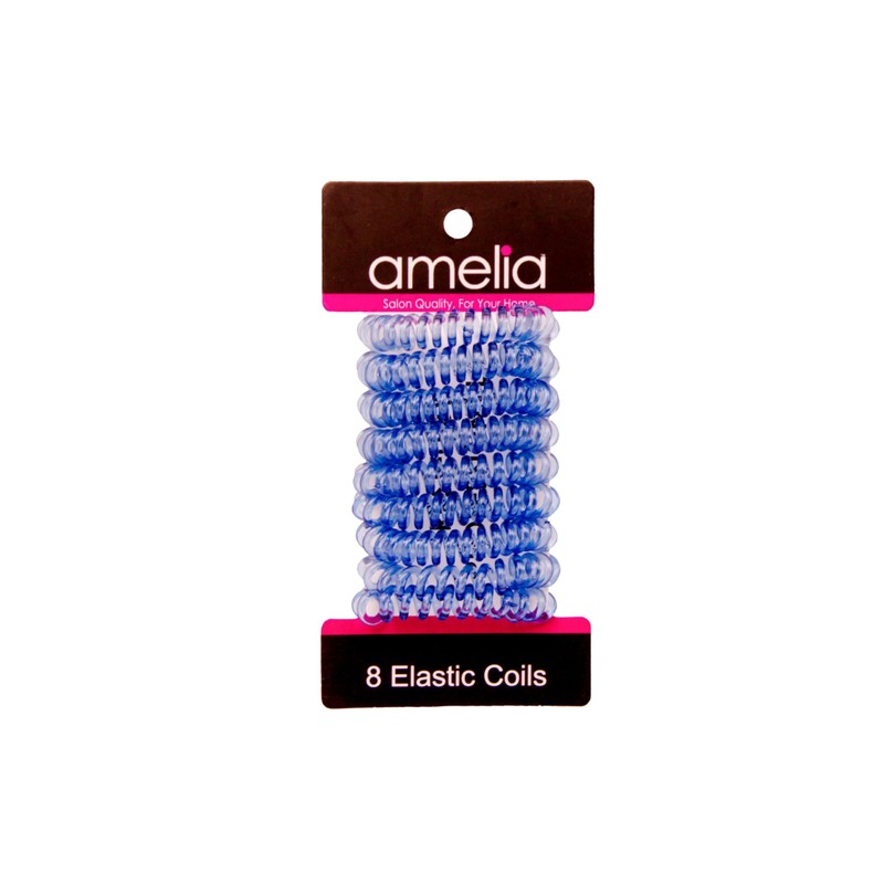 Amelia Beauty Products 8 Small Elastic Hair Coils, 1.5in Diameter
