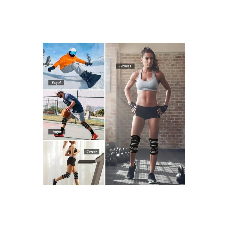 2pcs Rodilla Deportivas Vendas Compresion Gym Knee Wraps