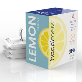 happimess HPM3100A-WHITE 8-Gallon Lemon Scented Drawstring Trash Can Liner, White (60-Count, 3-Packs of 20 Liners)