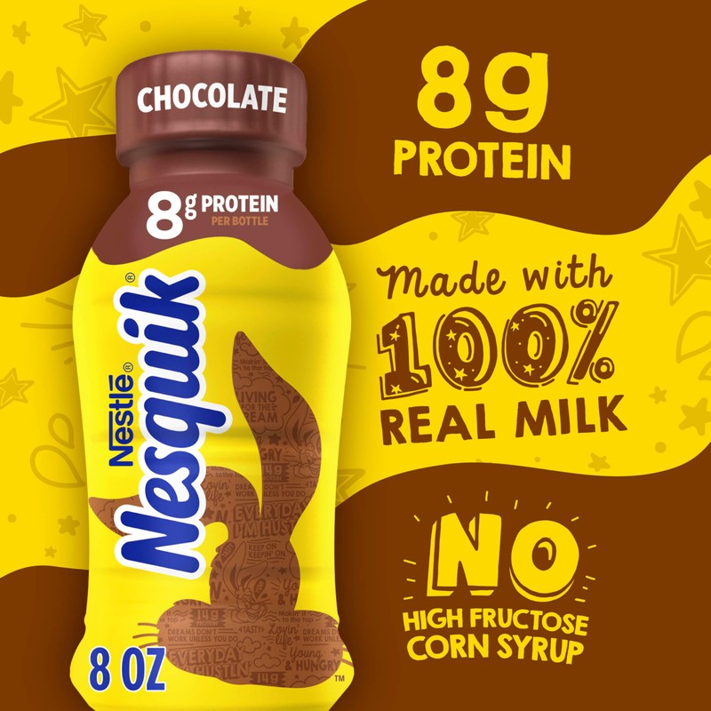 Nesquik Chocolate Lowfat Milk Ready to Drink 12 Pack of