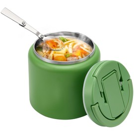 Soup Thermo for Hot Food Kids 25.5oz Lunch Containers with Buckle Lid Wide Mouth Hot Food Jar Vacuum Insulated Stainless Steel Bento Box Leakproof with Spoon(Green)