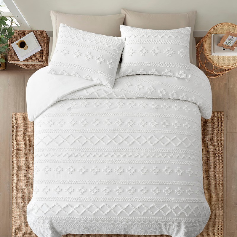 Oli Anderson White King Comforter Set Tufted Bedding Sets King