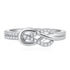 JewelryPalace Double Infinity Knot Cubic Zirconia Promise Rings for Women,