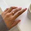 Sora Tuki V Initial Ring for Women Rose Gold Letter