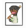 Stupell Industries Rottweiler Baseball Player Family Dog Sports Wall Art,