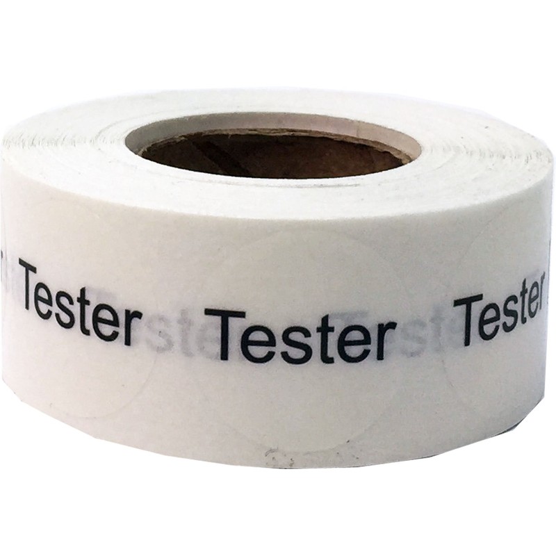 Clear Tester Stickers 0.75 Inch 19 mm Round 500 Count