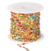 16.5FT 18K Gold PVD Plated Colorful Enamel Chain Roll, 2MM