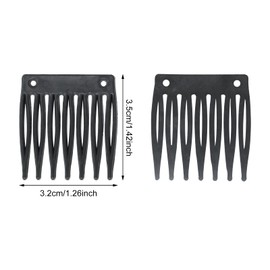 Honbay 60PCS 7 Teeth Plastic Hair Comb Hair Side Comb Hair Clip Comb Twist Comb Wedding Bridal Veil Combs Wig Combs Headpieces Accessories Combs Updo Bun Chignon Hair Styling Accessories (Black)