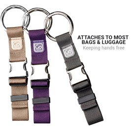 Go Travel Carry Clip, Carabiner Clip for Carrying Jackets, Umbrellas, and Shopping Bags, Easy Attachment to Luggage Bags, Travel Essentials, Beige