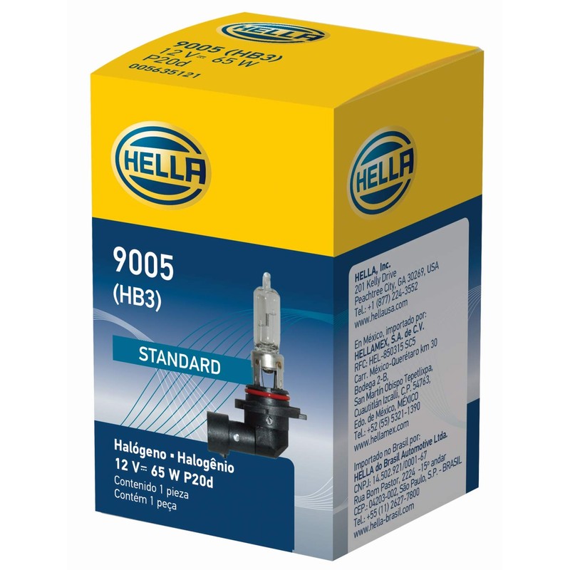 HELLA 9005 Standard Halogen Bulb, 12 V, 65W, Multi