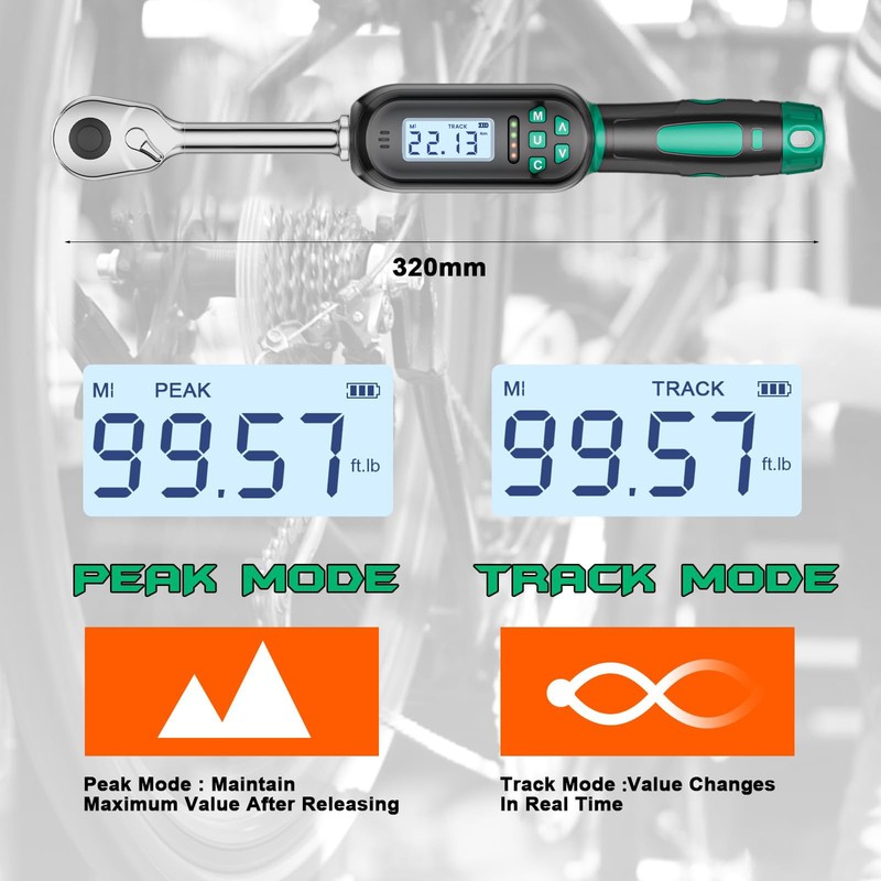 KOEORWS 1/2 Inch Drive Digital TorqueWrench, 5.02-99.57Ft.lb/6.8-135N.m, Electronic Torque Wrench