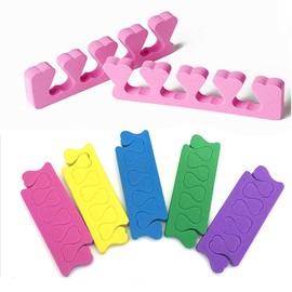 Gobfar Pack of 5 peach heart toe dividers, finger separators, spacers, pedicure manicure tool, soft foam sponge toe separator, finger divider, nail and toenail separator, suitable for nail art