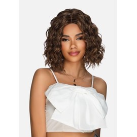 Amore Mio Hair Collection's AW-CORA, Loose Spiral Curl Bob Style EVERYDAY WIG with Center Part, Color FS1B/30