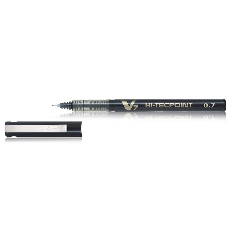 Pilot BX-V7-B Hi-Tecpoint Rollerball Pen, 0.7 mm Tip - Black,