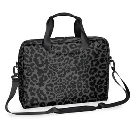 Laptop Shoulder Bag, Black Leopard Print Computer Laptop Bag Waterproof Laptop Sleeve Case 16 Inch Laptop Satchel Briefcase Carrying Bag for Men Women Business Travel College