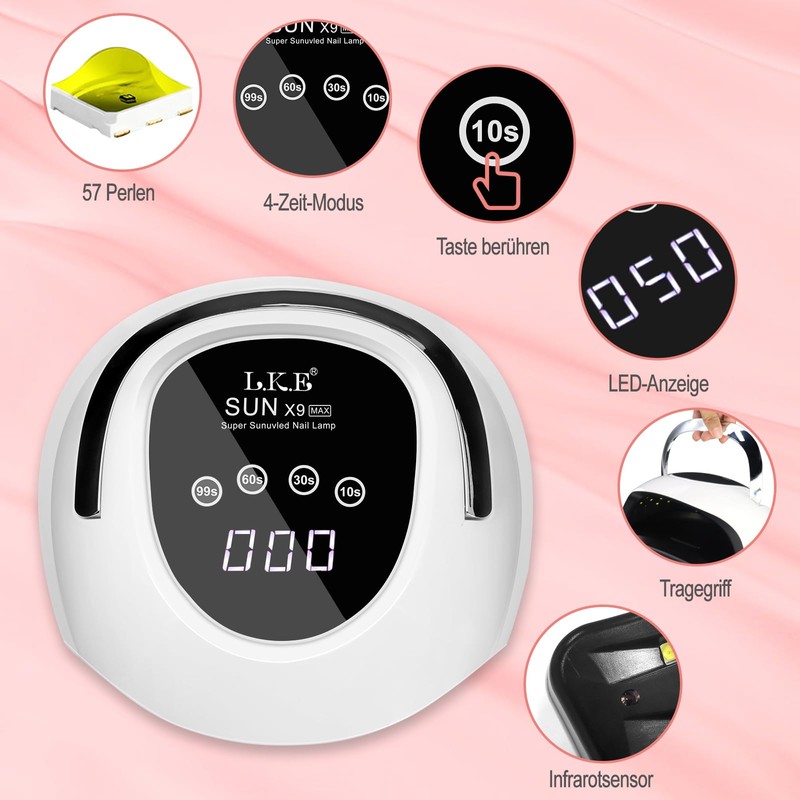 UV Lamp for Gel Nails, 220 W Professional Fast UV