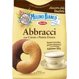 Mulino Bianco Biscotti Frollini Abbracci con Cacao e Panna Fresca, Senza Olio di Palma, Colazione Ricca di Gusto, 700 g
