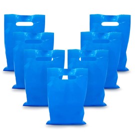 TOSPARTY 40PCS Blue Plastic Gift Bags Easter Candy Bag Die Cut Bags are Sturdy Party Assorted Plastic Candy Easter Gift Bag