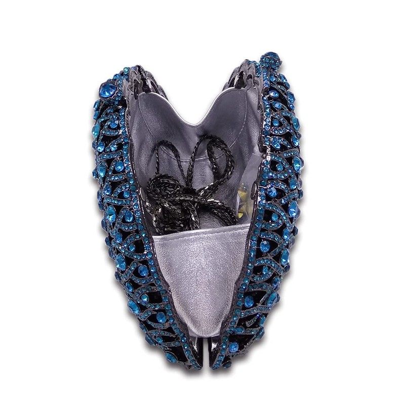 Elegantes embragues de cristal para mujer, bolso de mano de