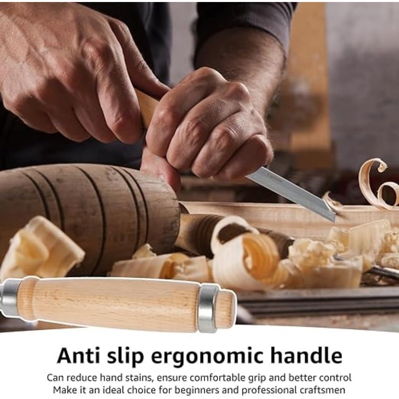 Wood Chisel Set, 4 Pieces, Professional Woodworking Tools (6mm, 12mm,