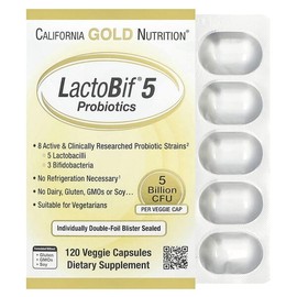 California Gold Nutrition, LactoBif® 5 Probiotics, 5 Billion CFU, 120 Veg Capsules / California Gold Nutrition (캘리포니아골드뉴트리션), LactoBif® 5 프로바이오틱, 50억CFU, 베지 캡슐 120정